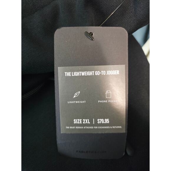Fabletics Black The Lightweight Go To Jogger Athletic Athleisure Men's 2XL NWT - Picture 3 of 5